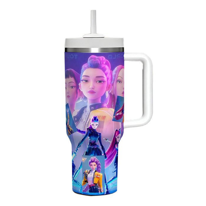 Wholesale Tumbler 40oz K-POP Printed Vacuum Stainless Steel Car Ice Bullies Cup with Handle