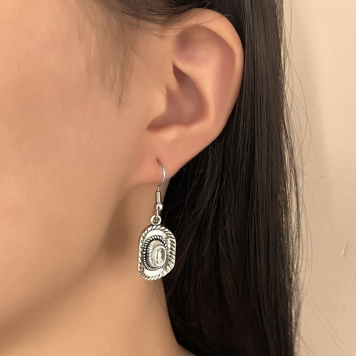Wholesale Western Cowboy Geometric Pendant Ear Hook Earrings Creative Jewelry