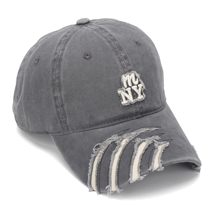 Wholesale Vintage Distressed Baseball Cap Soft Top Black Embroidered Casual Sun Hat