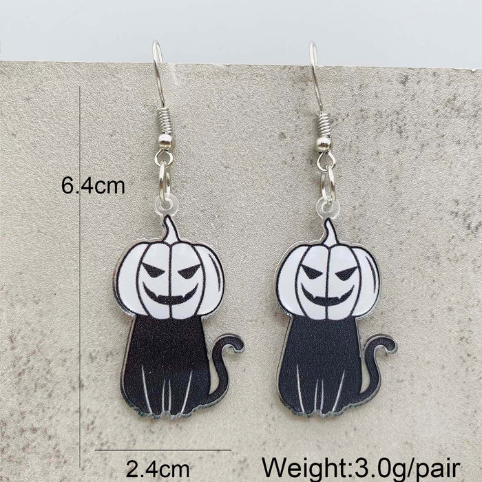 Wholesale  Earrings Cartoon Cat Horror Pumpkin Ghost Acrylic Earrings  Gift