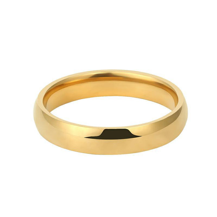 Wholesale Fashionable and minimalist titanium steel smooth ring, stainless steel inner and outer arc spherical plain ring ring