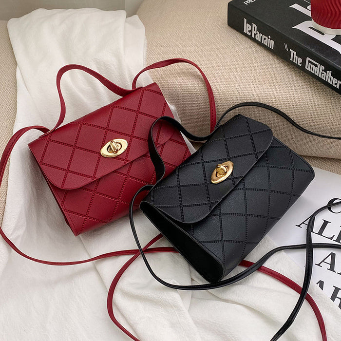 Wholesale Diamond striped small square bag, handbag, fashionable