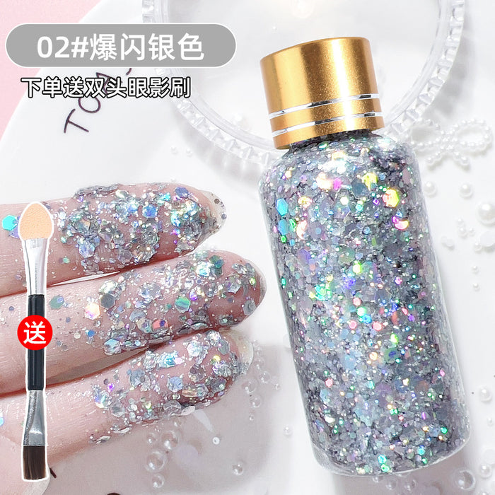 Wholesale Shiny Liquid Big Sequins Burst Stage Makeup Show Hair Face Glue Free Gel Glitter Powder Eye Shadow Makeup JDC-EY-SN005