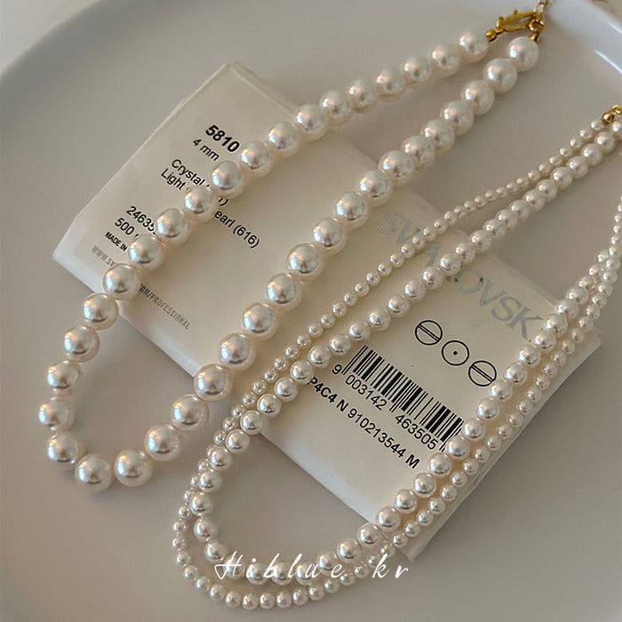 Wholesale  pearl necklace for women  clavicle chain double-layer stacked  sweater chain