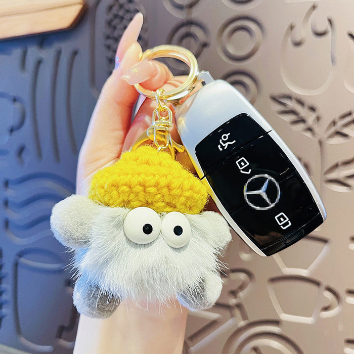 Wholesale Cute Woolen Hat Small Coal Balls Plush Keychains JDC-KC-Hangl005