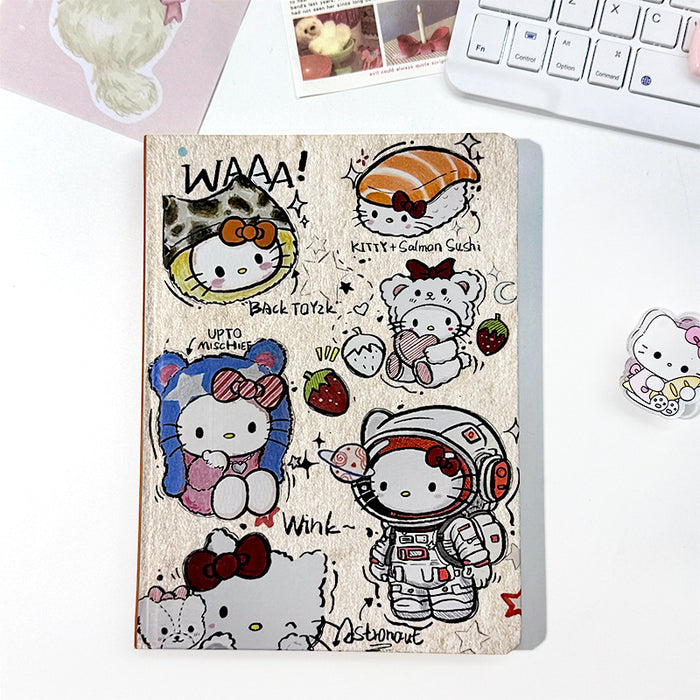 Wholesale 5pcs split mirror cat series color page hard cover cartoon  notebook hand account diary