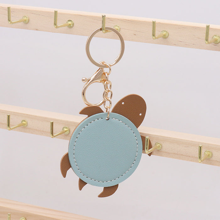 Wholesale Creative Cartoon Double-sided PU Leather Turtle Keychain JDC-KC-SuiY001