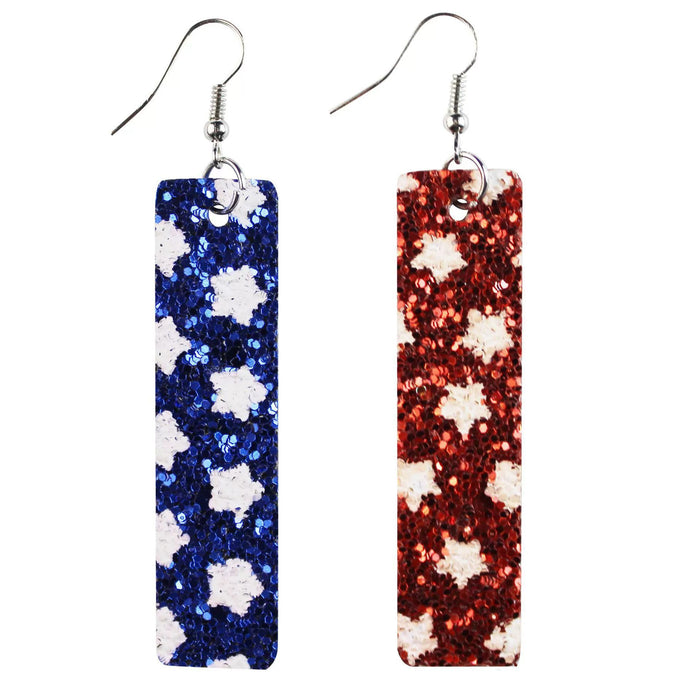 Wholesale Leather earrings with printed pentagram PU leather earrings and water droplet multi-layer earrings wholesale