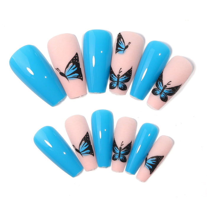 Wholesale Nail Stickers Plastic Nail Butterfly Wearable Nail  JDC-NS-oumei013