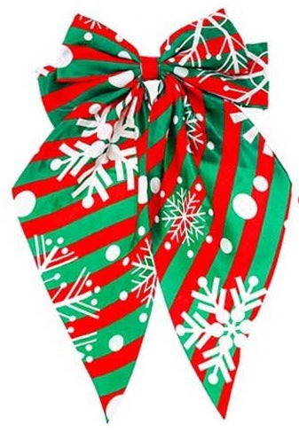 Wholesale Colorful snowflake and elk print bow spring clip crutch glove pattern hairpin Christmas headdress