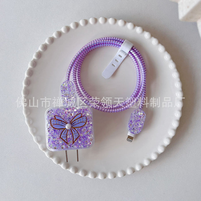 Wholesale 5pcs/ set Bow-shaped glitter charger case 20W