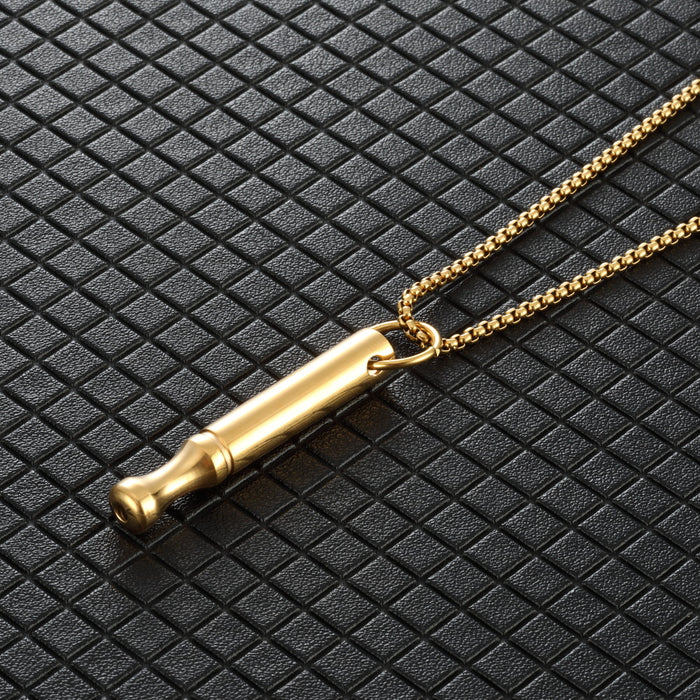 Wholesale Decompression pendant necklace meditation round tube whistle