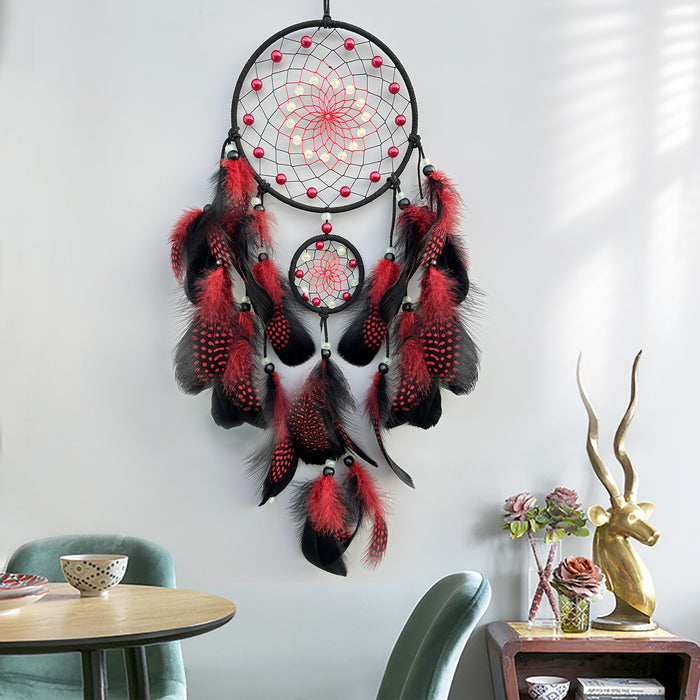 Wholesale Luminous Dreamcatcher Feather Wind Chime Home Decor MOQ≥2