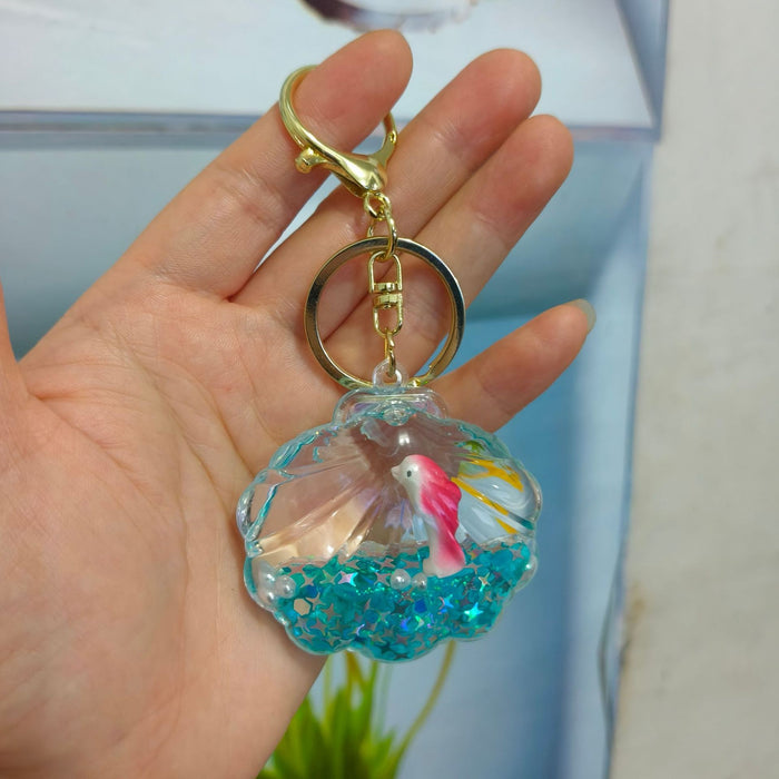 Wholesale Oil-Filled Bottle Aquarium Marine Animal Keychain