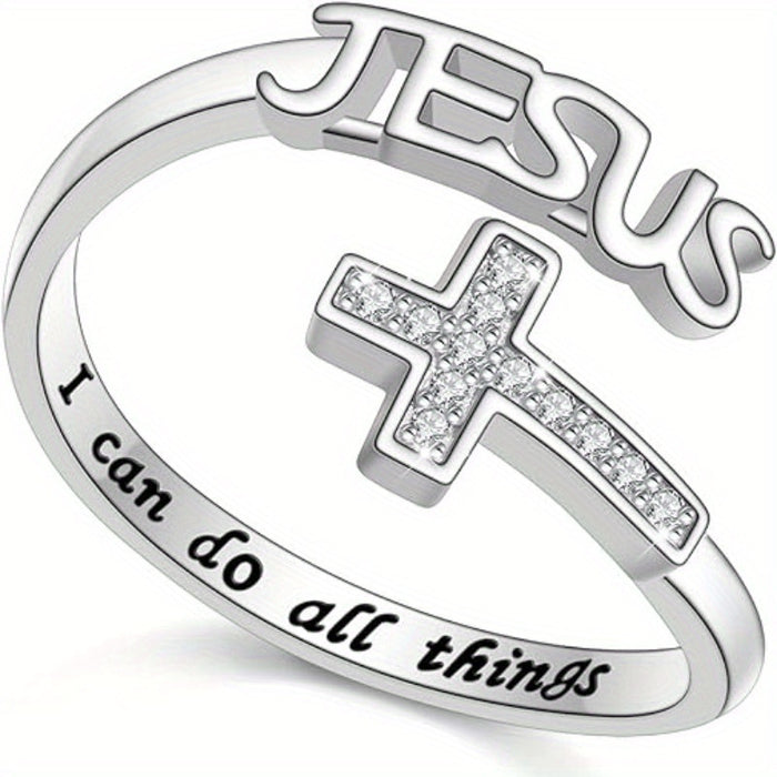 Wholesale Jewelry with high-end feel, cross shaped opening ring, niche design ring