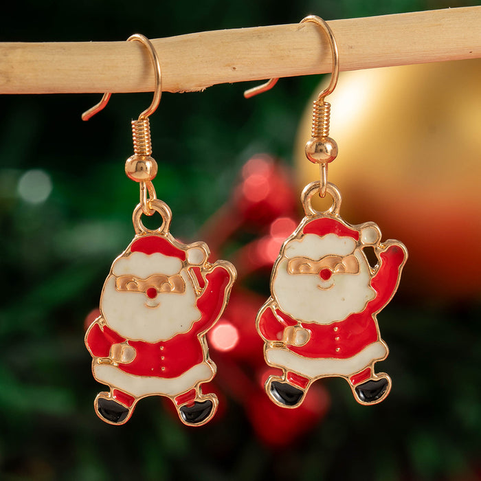Wholesale Alloy Christmas Earrings with Elk and Snowflake Design for Holiday Party and Gift