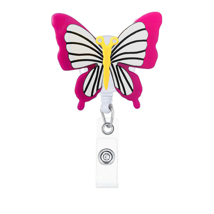 Wholesale Acrylic Butterfly Retractable Easy-pull Buckle Lanyard Keychain JDC-KC-CHai002