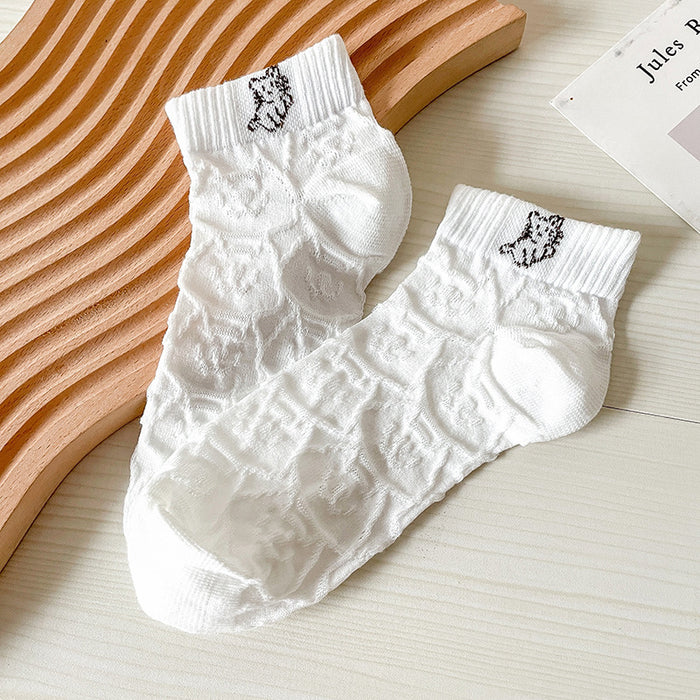 Wholesale of 10 Pieces of Three-dimensional Relief Medium Tube Women's Socks JDC-SK-Miqi003