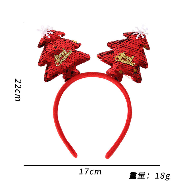 Wholesale Christmas headband elk horn five star headband Christmas decorations children plastic head buckle party decoration supplies