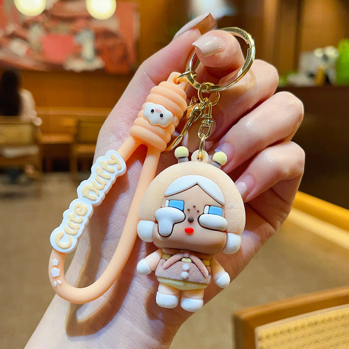 Wholesale key chain flocking girl bag hanging accessories