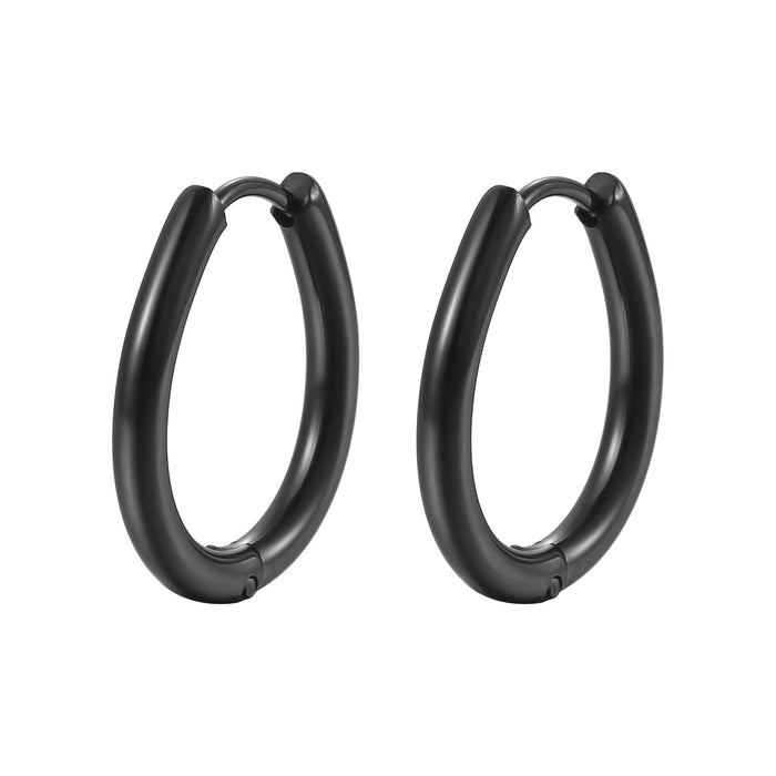 Wholesale geometric shaped ear buckle titanium steel earrings
