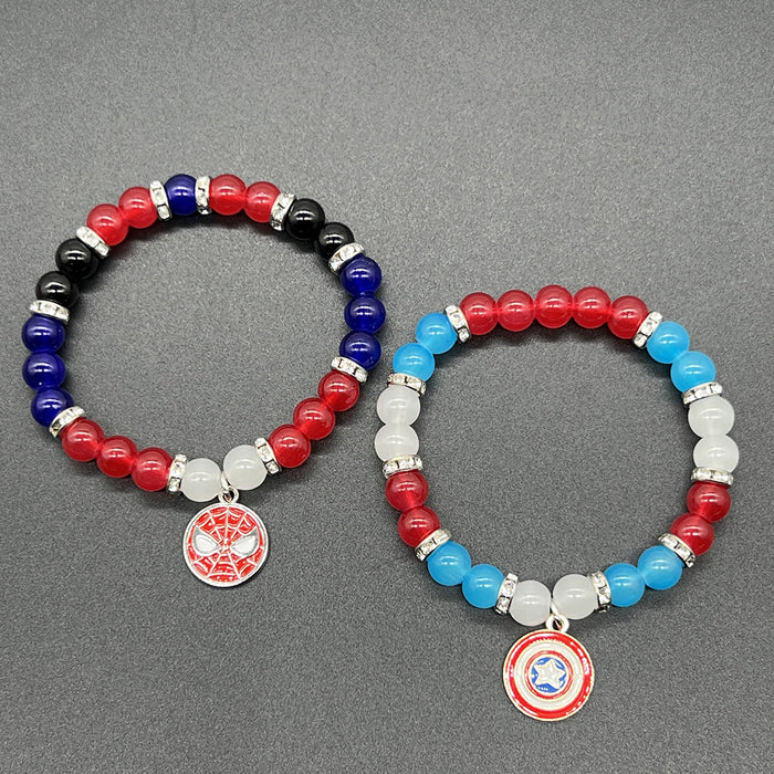 Wholesale beaded  and cat love magnetic couple elastic bracelet imitation moonstone