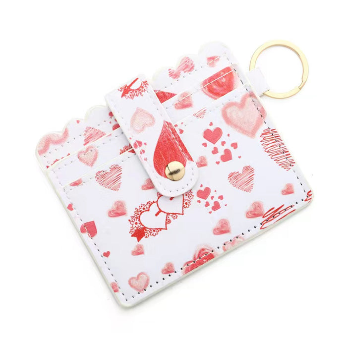 Wholesale Leopard Print Cow Print Plaid PU Leather Card Holder Keychain JDC-KC-HTong001