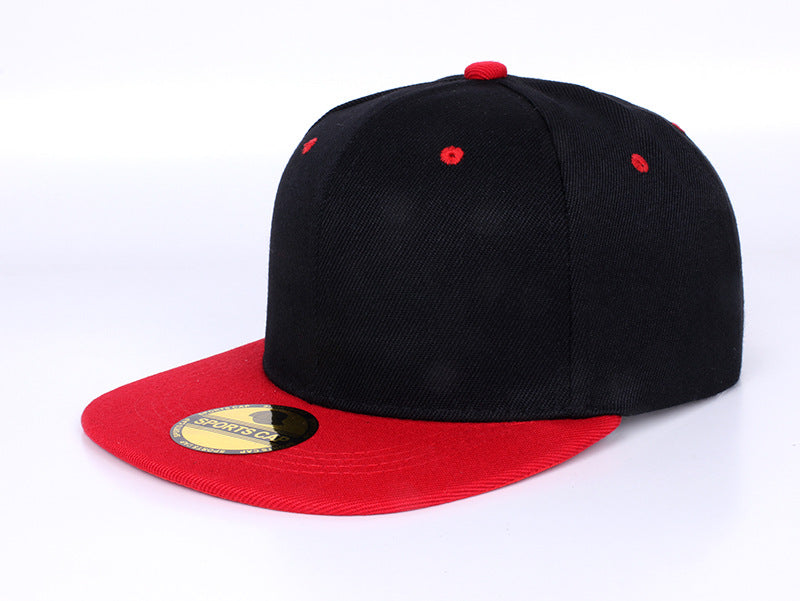 Wholesale Red Solid Color Baseball Cap Flat Brim Skateboard Hip Hop Adjustable Summer Fashion