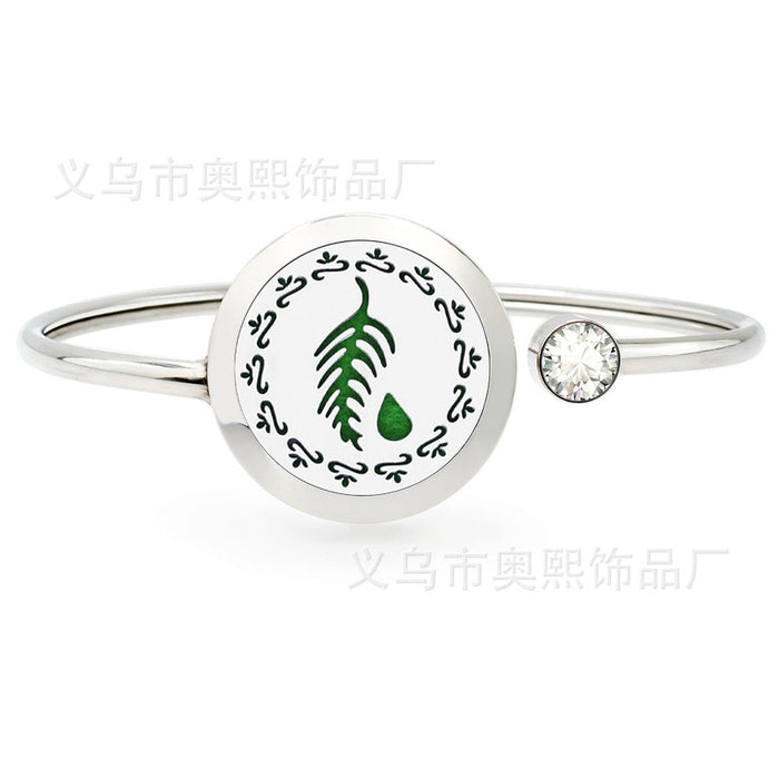 Wholesale Bracelet stainless steel versatile diamond-set essential oils JDC-BT-AOX001