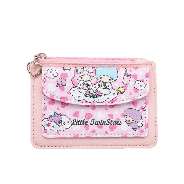 Wholesale PU Card Holder with Cartoon Print Heart Buckle Keychain Trendy Everyday Accessory