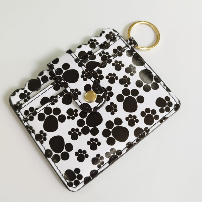Wholesale Cow Pattern Leather Card Holder Keychain JDC-KC-JinHan002