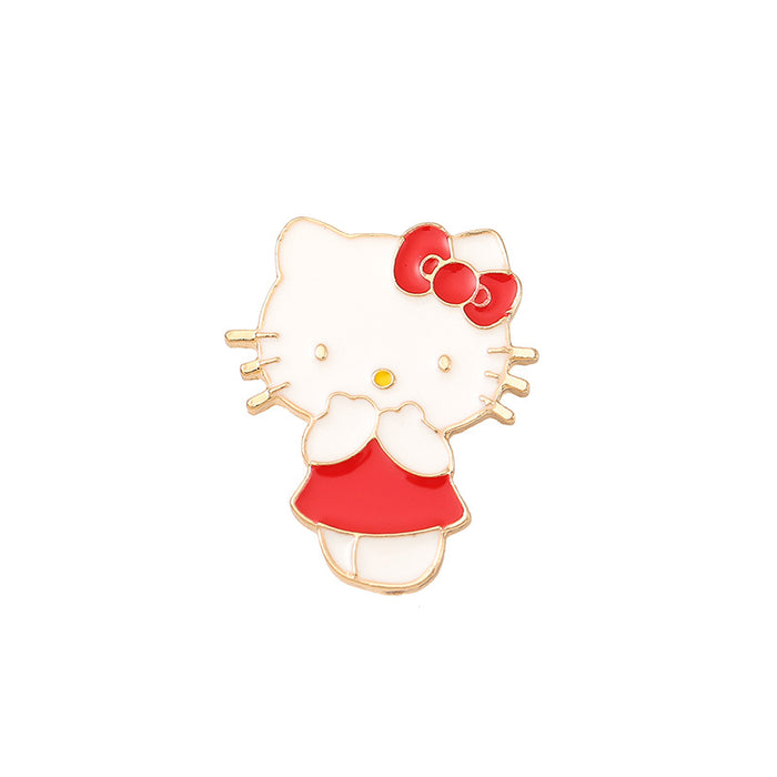 Wholesale Cartoon Cute Metal Cat Badge Brooch