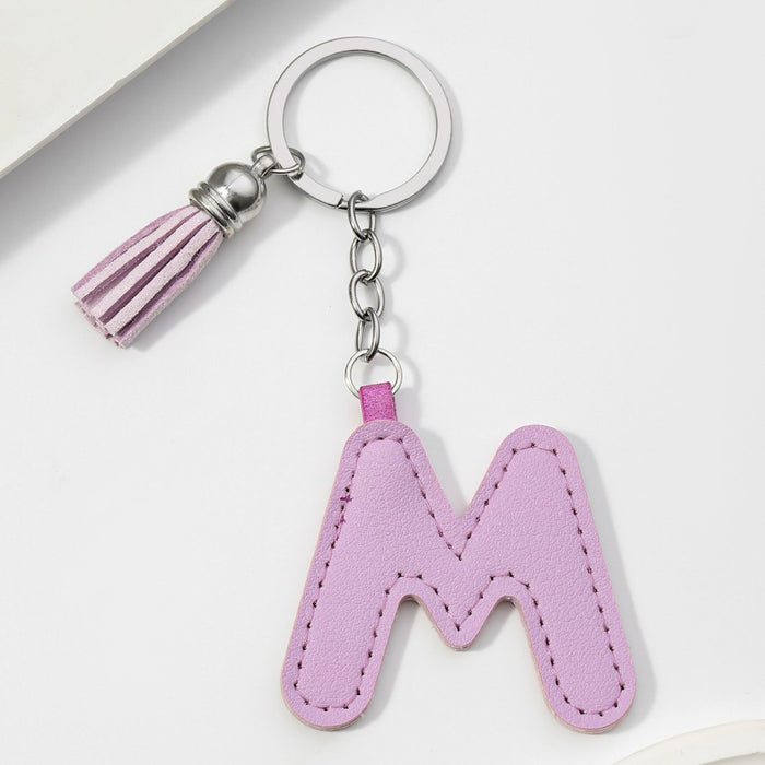 Wholesale PU Leather 26 English Letters Keychain JDC-KC-RongRui063