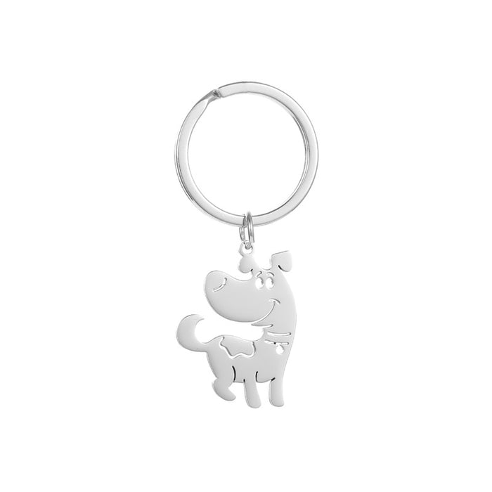 Wholesale Cartoon Puppy Stainless Steel Keychain JDC-KC-JinZ007