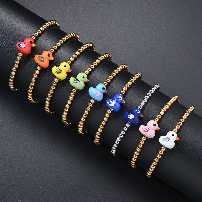 Wholesale Mini style fashion accessory animal ceramic stainless steel bracelet elastic bracelet