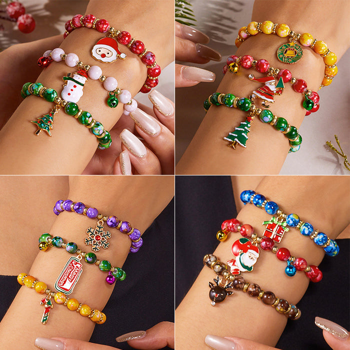 Wholesale Christmas Color Beaded Bracelet suit Christmas Tree  Christmas Gift Box All-match Design Bracelet