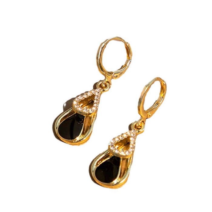 Wholesale  Earrings  Double Layer Water Drop Hollow Earrings