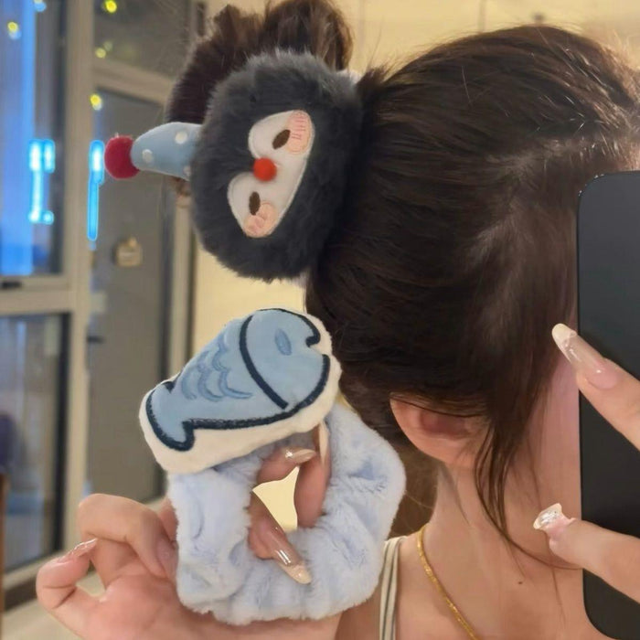 Wholesale Cute penguin and fish plush cartoon  hair scrunchies