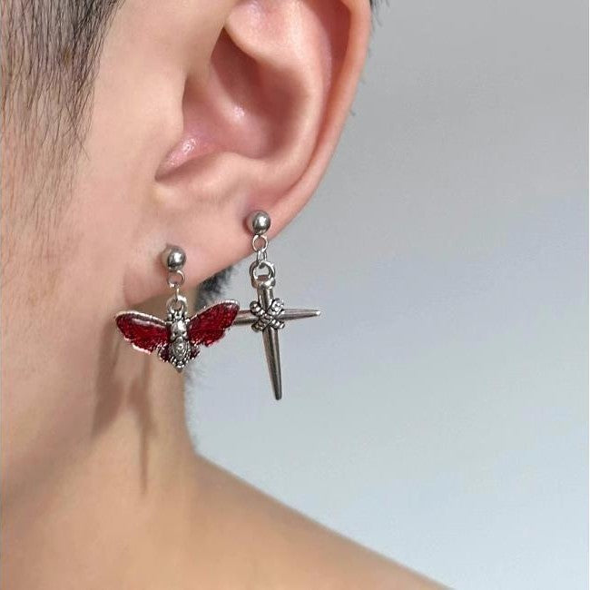 Wholesale New popular stainless steel earrings with asymmetrical cross earrings