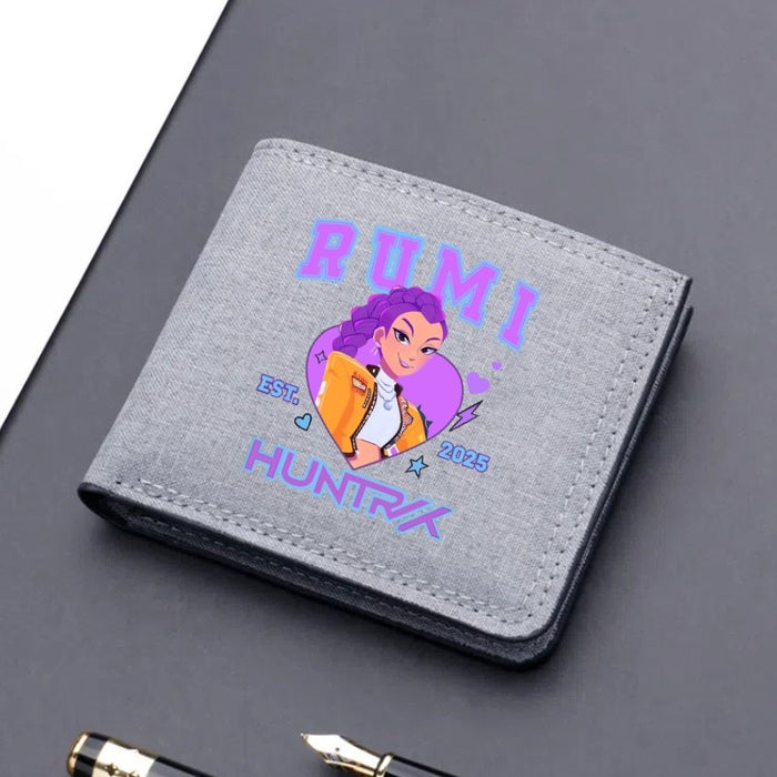 Wholesale Modern trendy ultra-thin cartoon print short canvas wallet