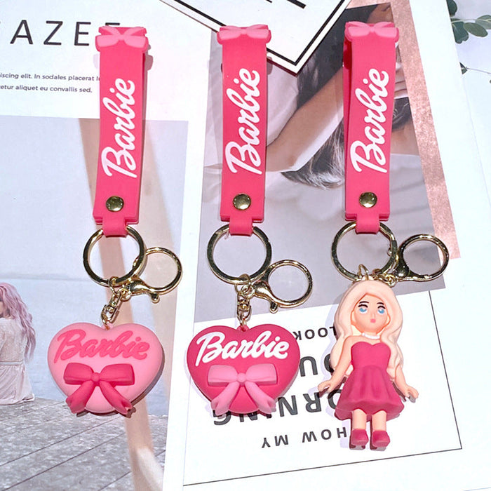 Wholesale 2023 New Pink Princess Girl Silicone Keychains JDC-KC-GongZe002