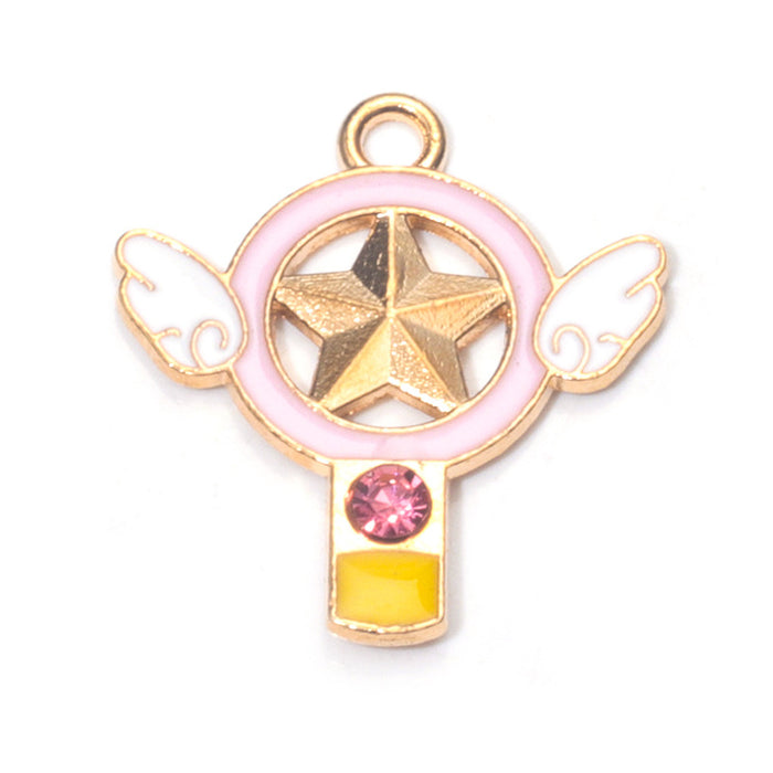 Wholesale Chic Pink Alloy Oil Drip DIY Jewelry Charms Crown Theme for Bracelet Necklace Bag Decoration