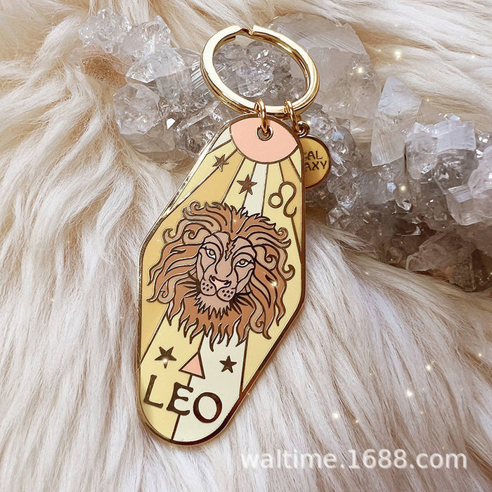 Wholesale 12 Zodiac Signs Alloy Keychain Stylish Car Key Accessory MOQ≥5