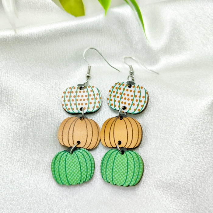 Wholesale Thanksgiving Holiday  Pumpkin Earrings Glitter Personality Cute Party Acrylic Earrings