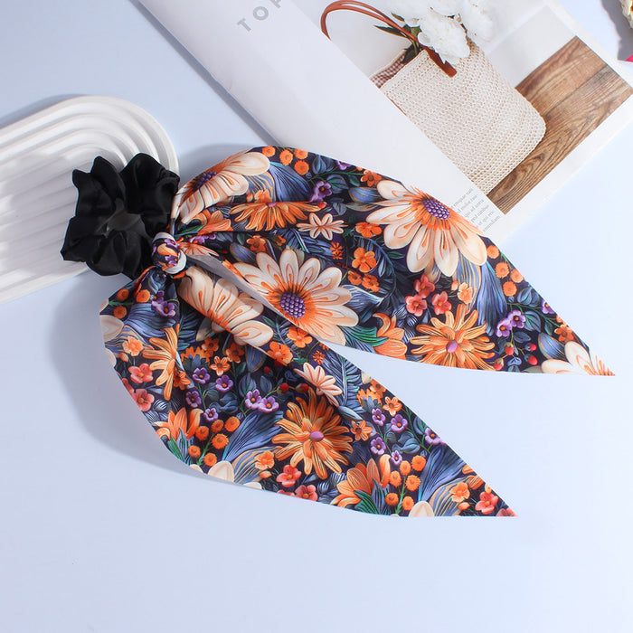 Wholesale Printed Ribbon Large Intestine Hair Ring Headwear Women's Hair Belt