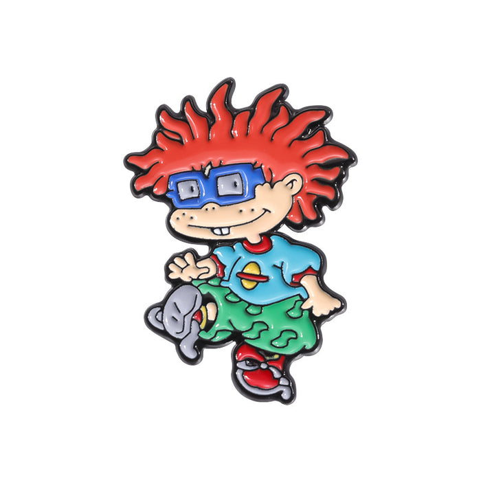 Wholesale Cute Boy and Girl Cartoon Character Brooch