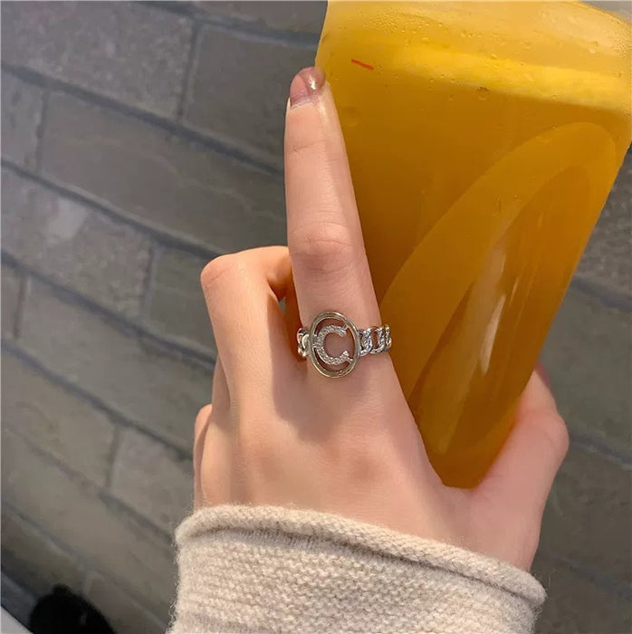 Wholesale Fashionable temperament, open mouth two-piece ring set, niche design, personalized combination, stacked index finger ring, ring