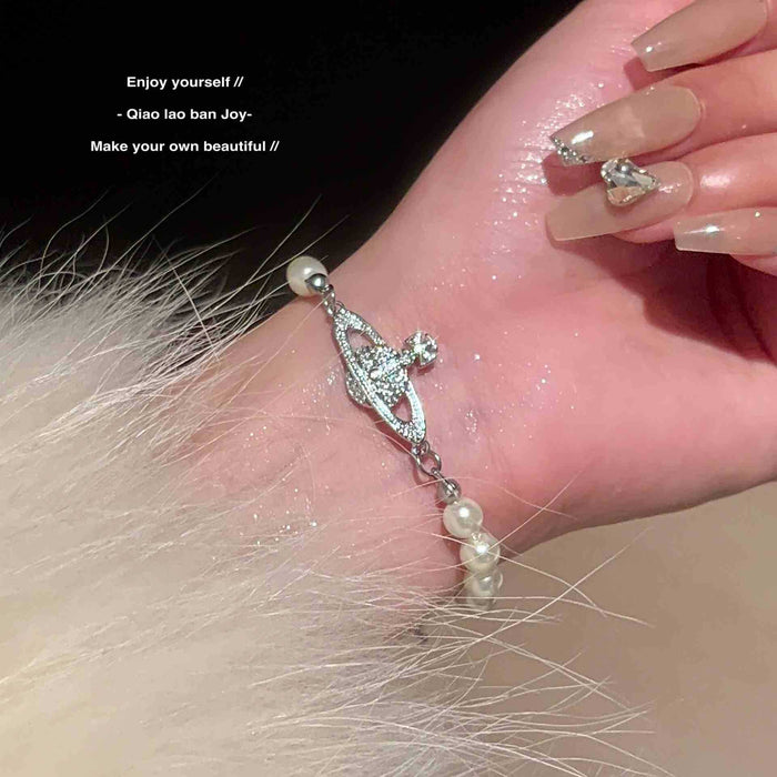 Wholesale Pearl necklace, high-end sweater chain, light luxury, fashionable design, collarbone chain