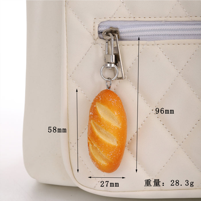 Wholesale PVC Bread Keychain Set Realistic Croissant Donut Design Fun Bag Charm