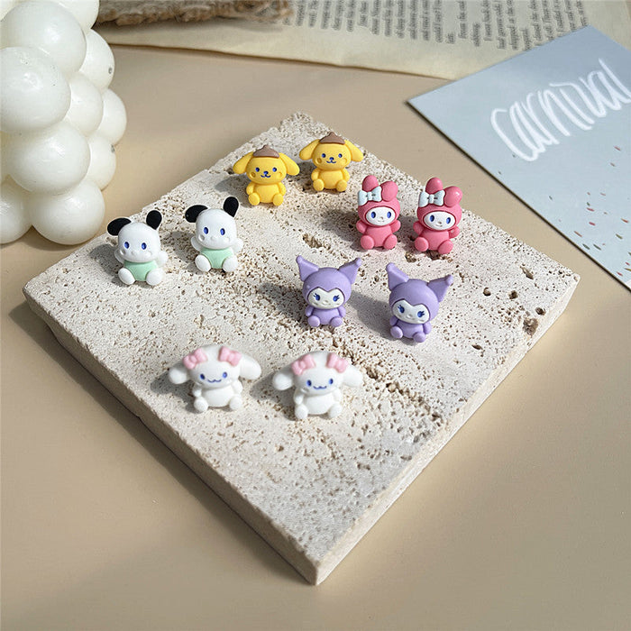 Wholesale Resin Earrings Cute Cartoon Simple (S) JDC-ES-shier004